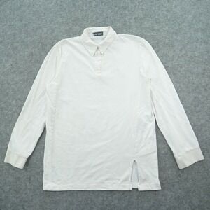 The Attico Top Womens Large White Polo Long Sleeve Collared Cotton Casual